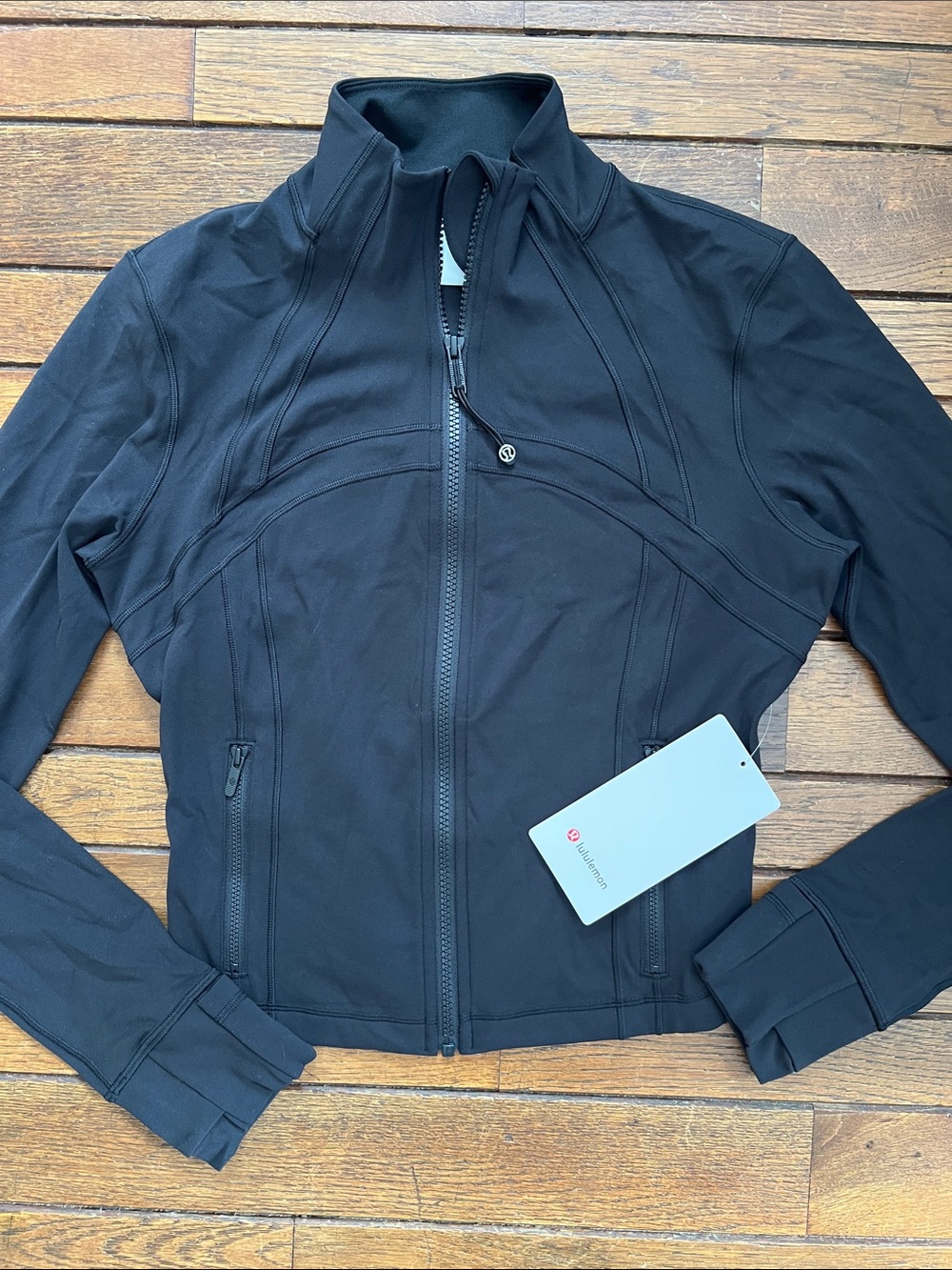Lululemon Black Define Cropped Jacket Nulu Size 8 New With Tags NWT